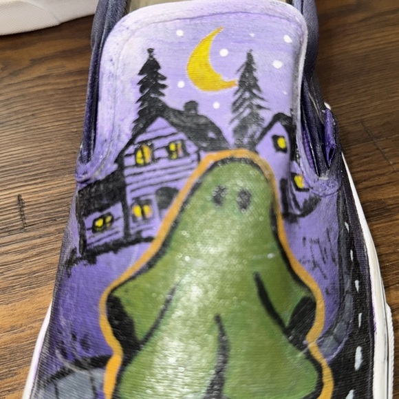 Vans custom hand painted men’s size 10 signed PJ 23 green ghost on skateboard - Picture 6 of 13